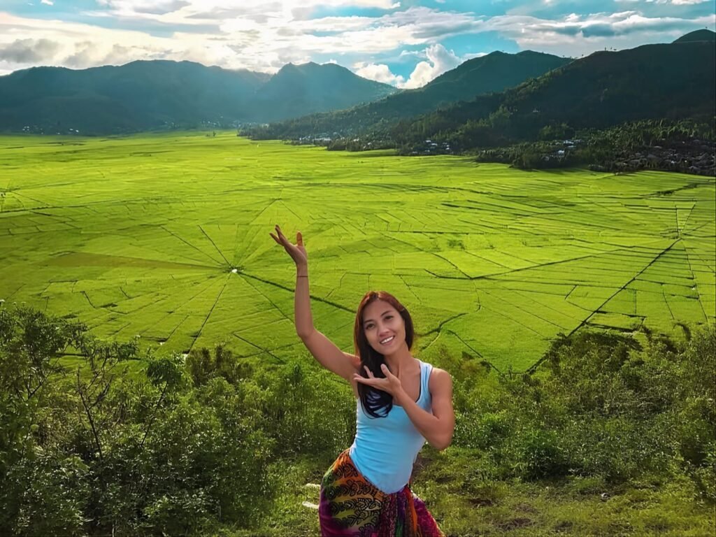 Spider Webs Rice Field-Flores Overland Tour