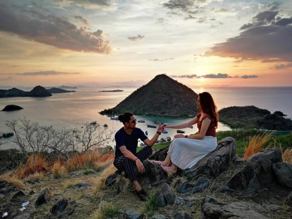 Sylvia Hill viewpoint during a Labuan Bajo Inland Tour overlooking Labuan Bajo and surrounding islands
