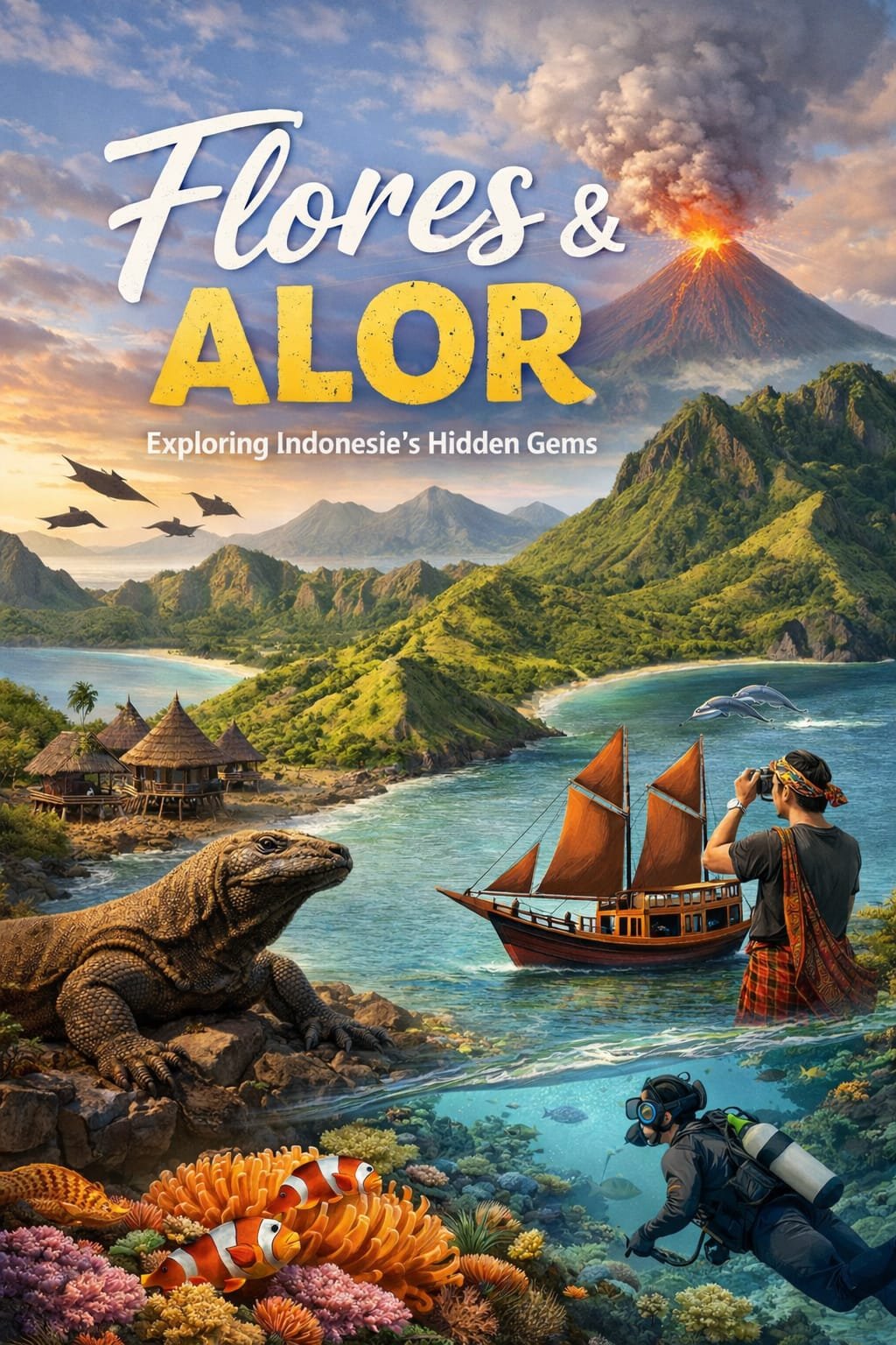 Flores and Alor Island Tour Package exploring Kelimutu lakes traditional villages and world class diving in Alor Indonesia