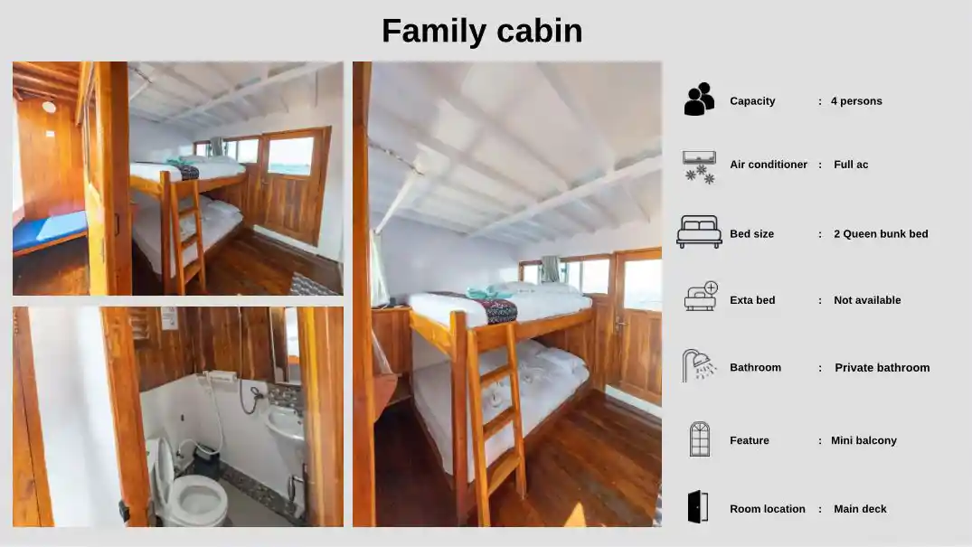 Bukit mas boat family cabin | flores komodo tour organizer Bukit Mas Boat Family Cabin