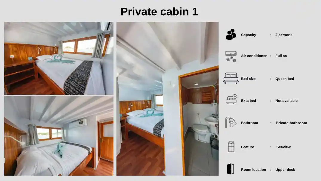 Bukit mas boat private cabin 1 | flores komodo tour organizer Bukit Mas Boat Private cabin 1