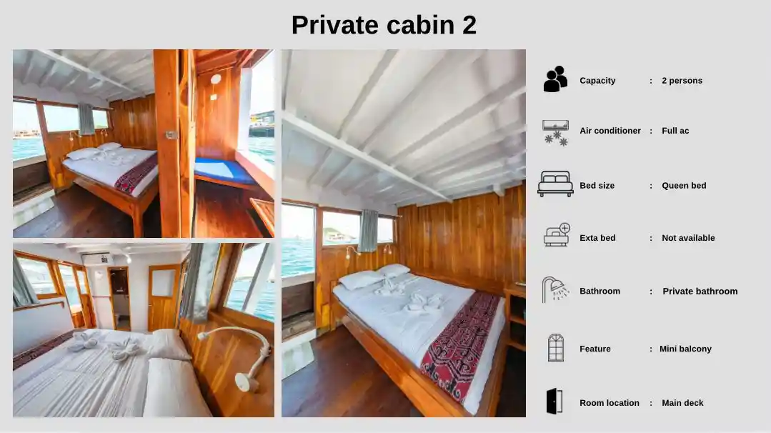 Bukit mas boat private cabin 2 | flores komodo tour organizer Bukit Mas Boat Private cabin 2