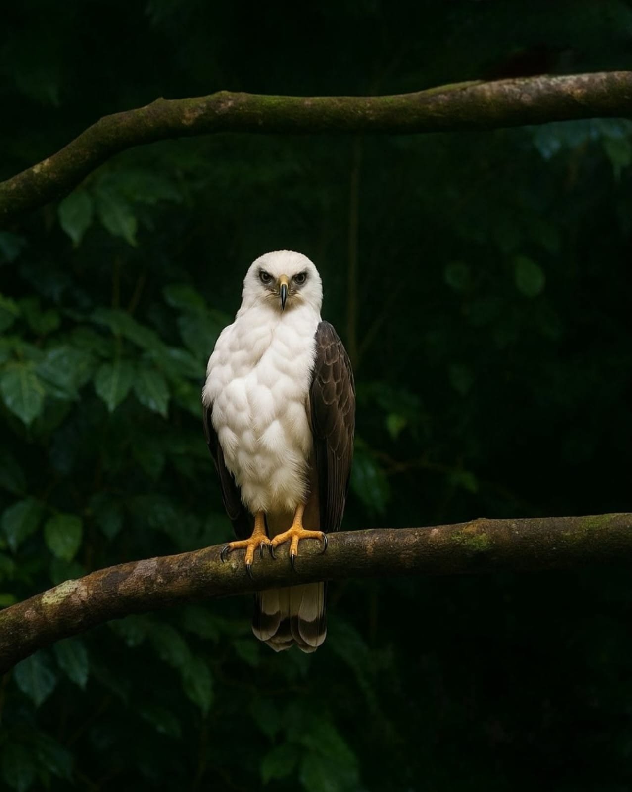 Flores Hawk Eagle Elang Flores perched on a tree branch during Flores Komodo birdwatching tour