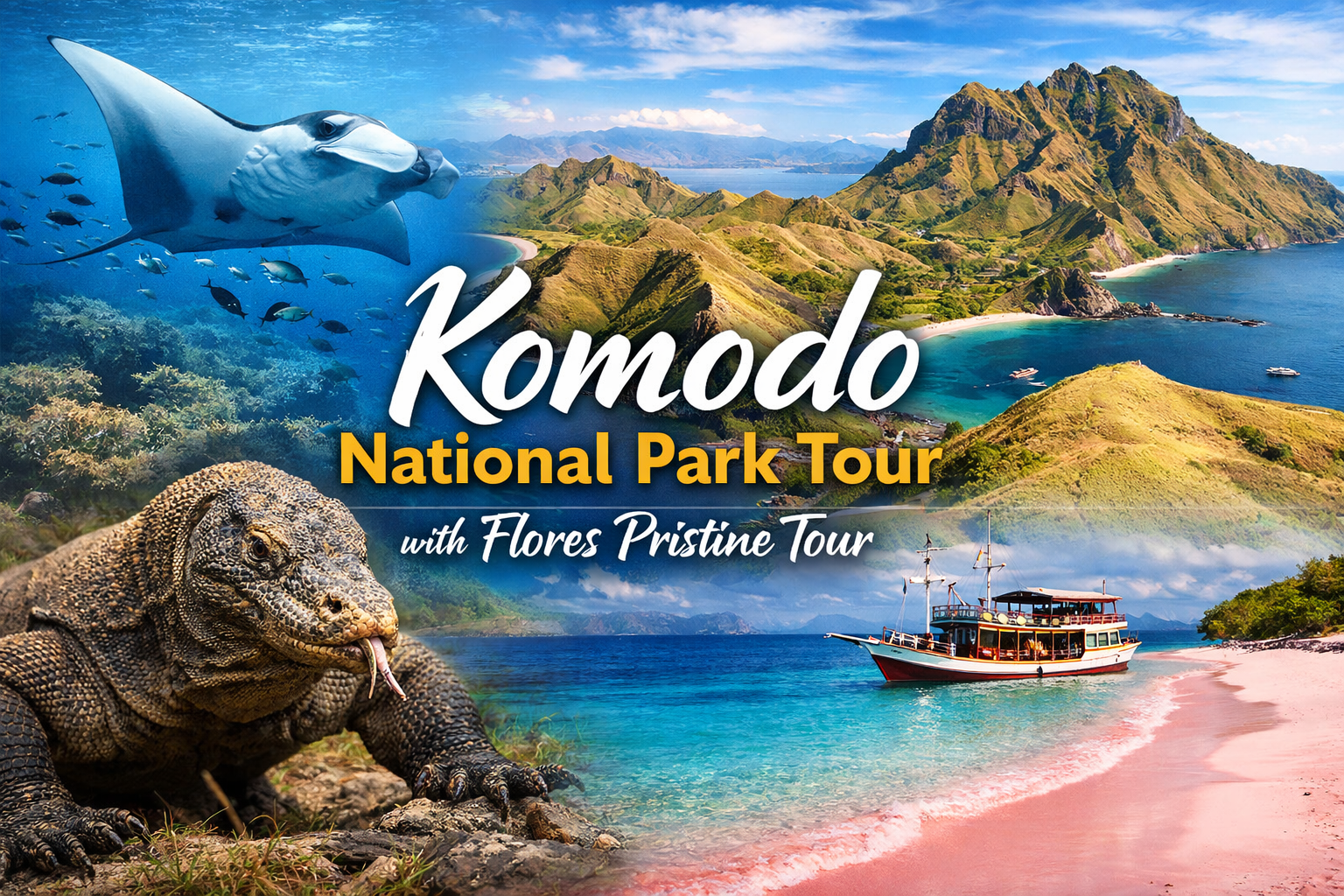 Komodo National Park tour featuring Komodo dragons Padar Island Pink Beach and snorkeling spots