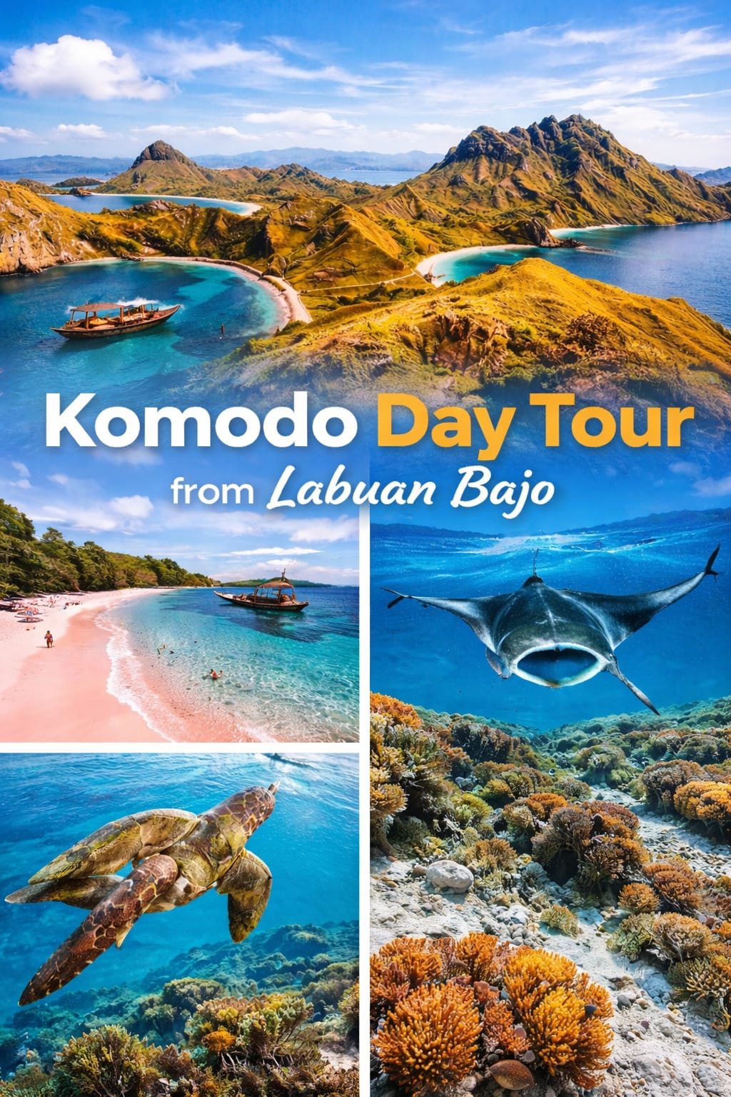 Komodo Day Tour from Labuan Bajo – explore Komodo Island, Padar Island, Pink Beach, and snorkeling spots in one day