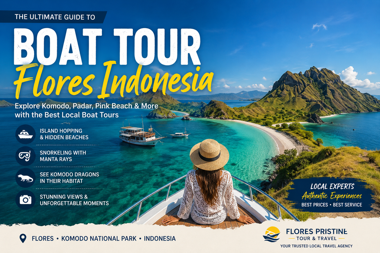 Best boat tour Flores Indonesia showcasing island hopping adventures snorkeling spots and stunning Komodo National Park landscapes