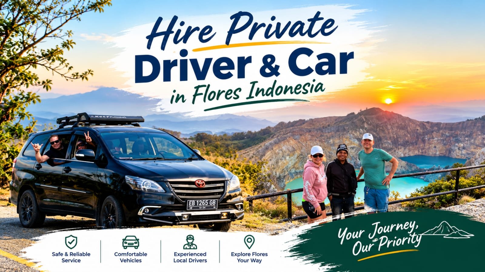 Flores Overland Tour with Private Driver and Car