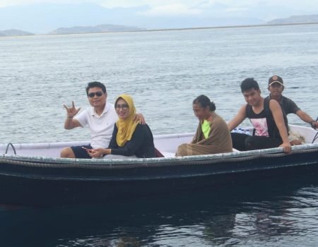 Open trip to Komodo Island with views of the island and blue sea