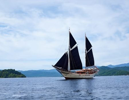 Luxury Komodo Island Tour featuring a private yacht, crystal-clear waters, scenic island landscapes, and premium travel experiences.