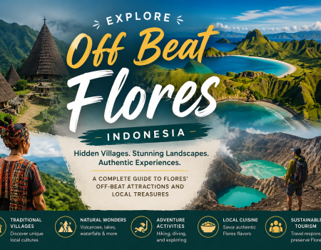 Off Beat Flores, Indonesia featuring traditional villages, Kelimutu Crater Lakes, hidden beaches, lush mountains, and authentic cultural experiences.