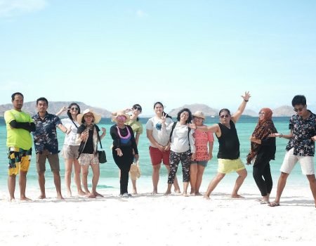 Pink Beach on Komodo Island, with its stunning pink sand, crystal-clear waters, and vibrant marine life, perfect for snorkeling and relaxation