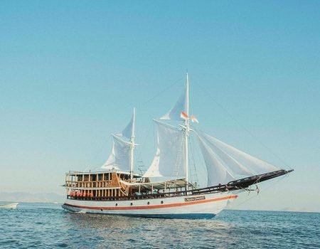 Wisatawan menikmati perjalanan dengan rental kapal di Labuan Bajo menuju Pulau Komodo