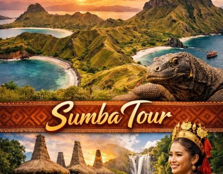 scenic landscapes, traditional villages, beaches, and Komodo wildlife in Indonesia